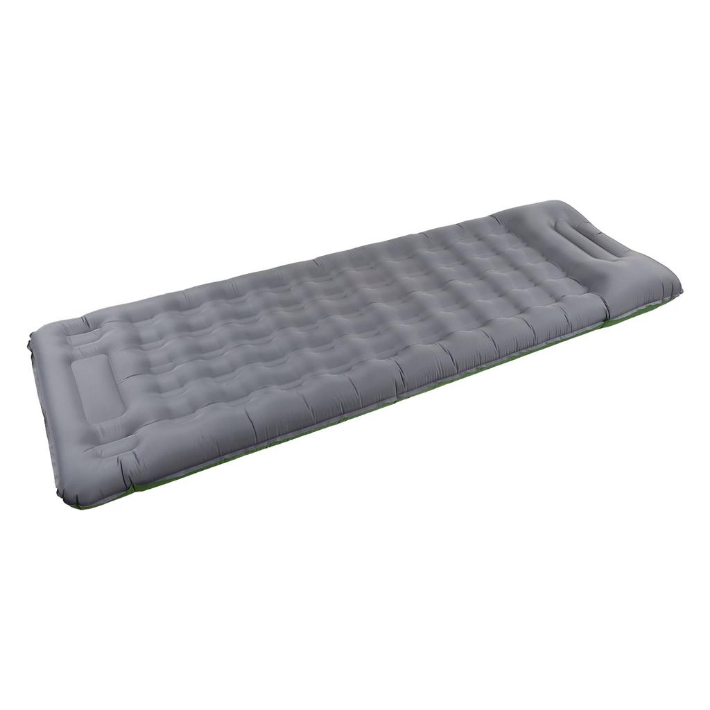 Inflatable Camping Mat Olive Green Waterproof Ergonomic 60s Foot Inflation Anti Leakage Camping