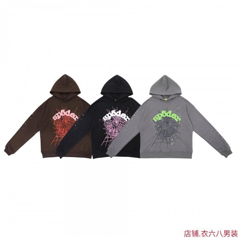Sp5der Grafik Hoodie Unisex Oversized Baumwollpullover Mit 3D Puffdruck Streetwear Sweatshirt Teenager Erwachsene