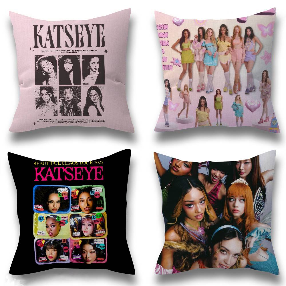 Kpop Heißes Mädchen KKATSEYE Kissenbezug für Schlafzimmer Zimmer und Wohnzimmer Sofa Dekorative Kissenhülle