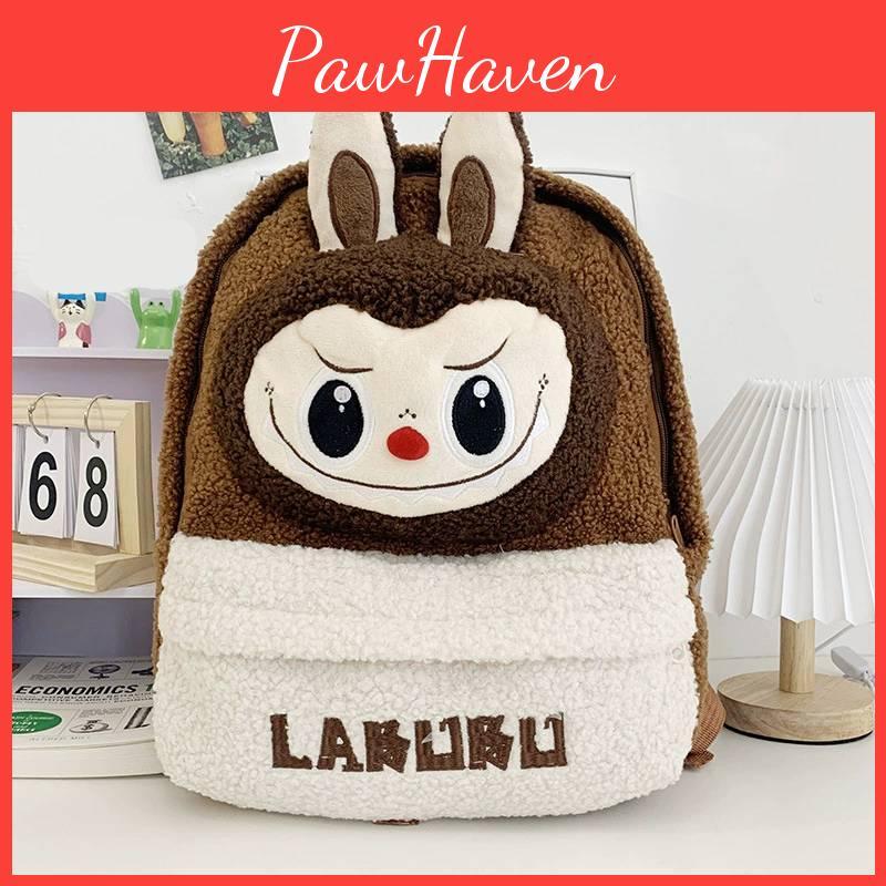 Double Shoulder Kids Cartoon Plush Backpack Student Large Schoolbag Capacity
