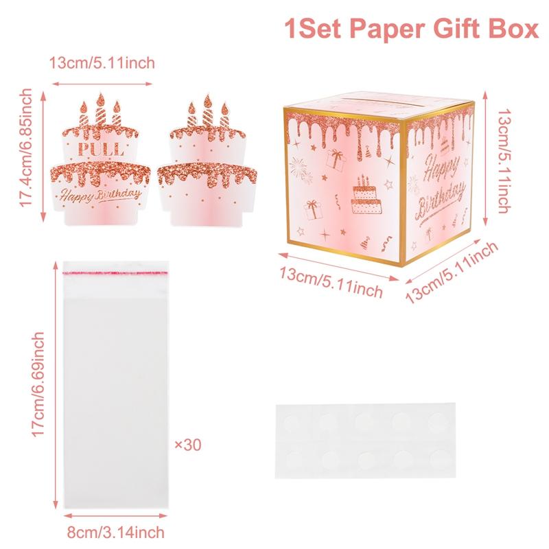 Schwarzgoldene Geburtstags-Geldschein-Geschenkbox „Happy Birthday“ Bargeld-Geschenkbox Bargeld Rosagold Geldscheinklammer Überraschungs-Geburtstagsparty-Zubehör