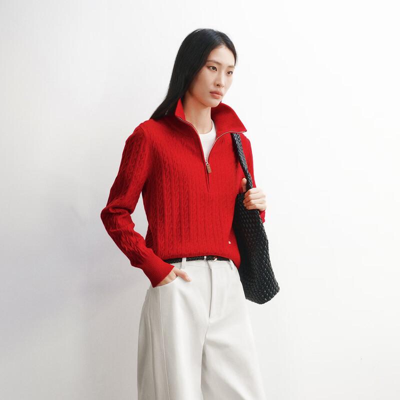 PEACEBIRD Women's Half-Zip Knit Pullover Sweater