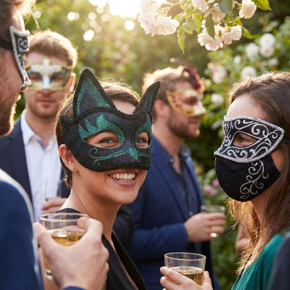 3D Cat Texture Glitter Cat Half Face Mask Funny Cosplay Halloween Cat Party Eye Mask  Themed Party