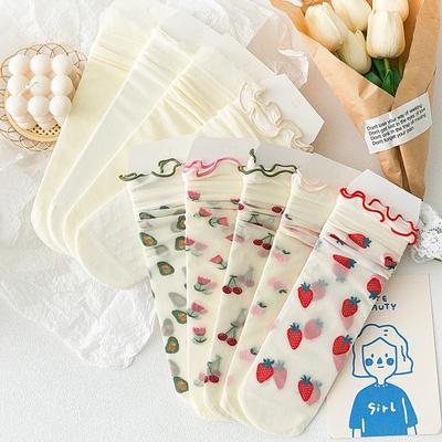 5 párů prodyšné ultra tenké ponožky letní dámské průhledné krajkové hedvábné s krystaly růže dívčí elastické krátké ponožky dámské Sox