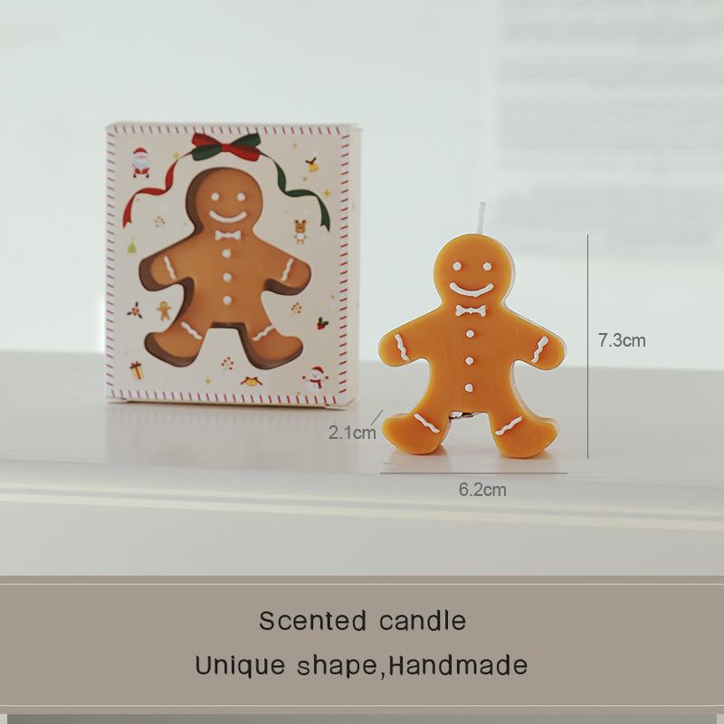 

Пряничный человечек Рождественская ароматизированная свеча Подарочная свеча Ароматизированный воск для укладки Рождественский сувенир Аромат 1