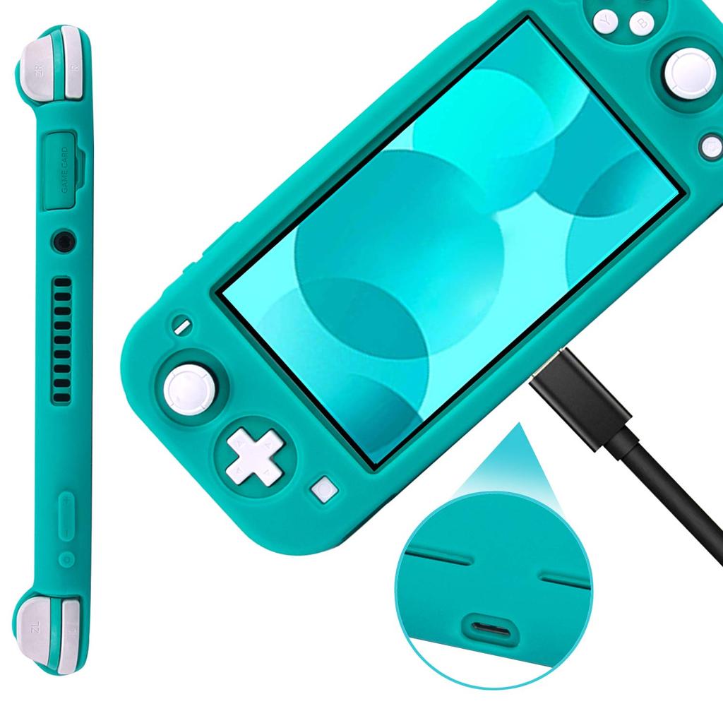 Switch Lite Soft Silicone Full Special Thin and Comfortable to the Easy to Waterproof and Stand Includes 4 Stick Covers Case, Cover, One-Piece Design,
