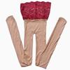 Sexy Horse Oil Socks Lace Edge High Waist Black Stockings Red Edge Contrasting Color Ultra-thin Seamless Crotch Water Light Butterfly Edge Pantyhose