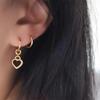 French Retro Asymmetrical Peach Heart Earrings - Elegant Versatile Style