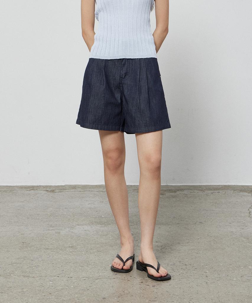 NOTIA Pleats Denim Short - Deep Blue