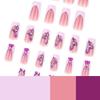Hot-selling rectangular wearing nail fake nail French pink purple nail 3d flower nail piece
