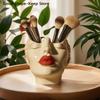 Female Contour Design Pen Holder Elegant Face Vase Decoration Handcrafted Artistic Female Form Head Vase Makeup Brush Holder