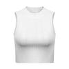 European and American women's clothing pullover round neck sleeveless exposed navel short small vest women's summer outer wear with a micro backless t