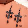 Gothic Anhe Cross Dark Style Women's Earrings Halloween Party Role Playing Niche Fashion Retro Party Paired Personalized Earring