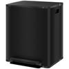 50L Dual Compartment Stainless Steel Bin, with Deodoriser Holders - Black