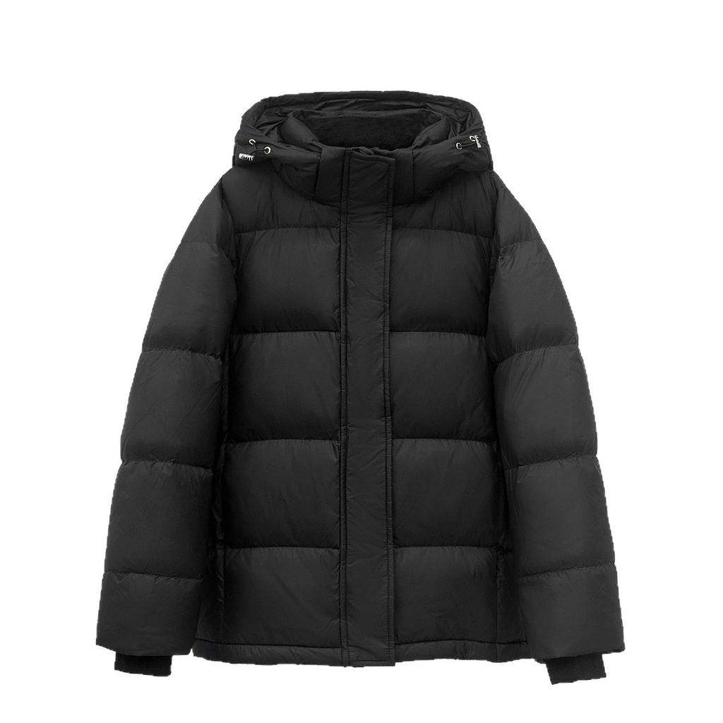 Pinghu down jacket women's winter white duck down thickened short removable hooded sweet small fresh versatile jacket