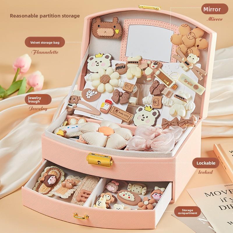 Children's Princess Jewelry Set Jewelry Box Girls Baby Girls Hair Accessories Storage Box