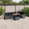 VidaXL Garden Lounge Set with Cushions 7 Pcs, Patio Sofas, Patio Furniture Set, Outdoor Furniture, Black 3271321