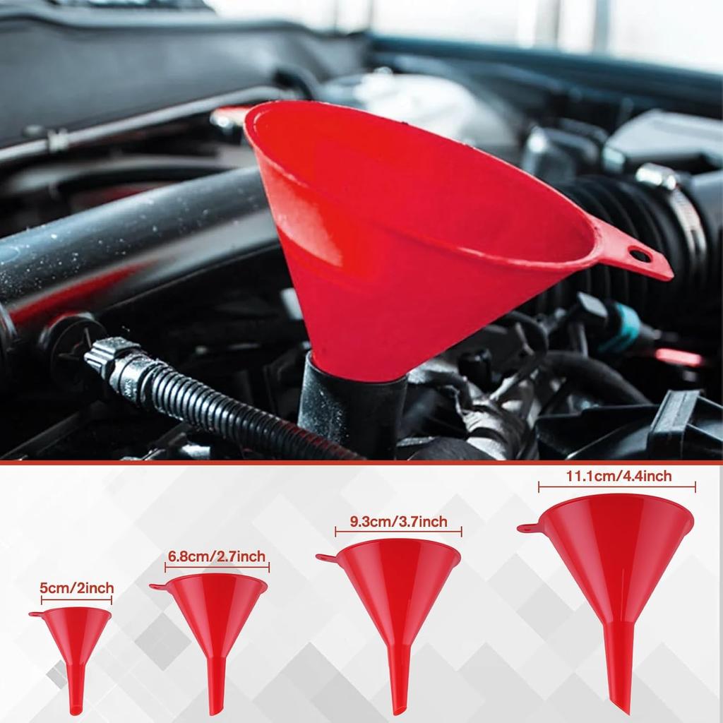 Kunststoff-Öltrichter für den Automobilgebrauch Set mit 10 Stück, Flexibler Auto-Trichter mit Schlauch Große Öffnung Flexibler Ölwechsel-Trichter Langer Hals Rechter Winkel