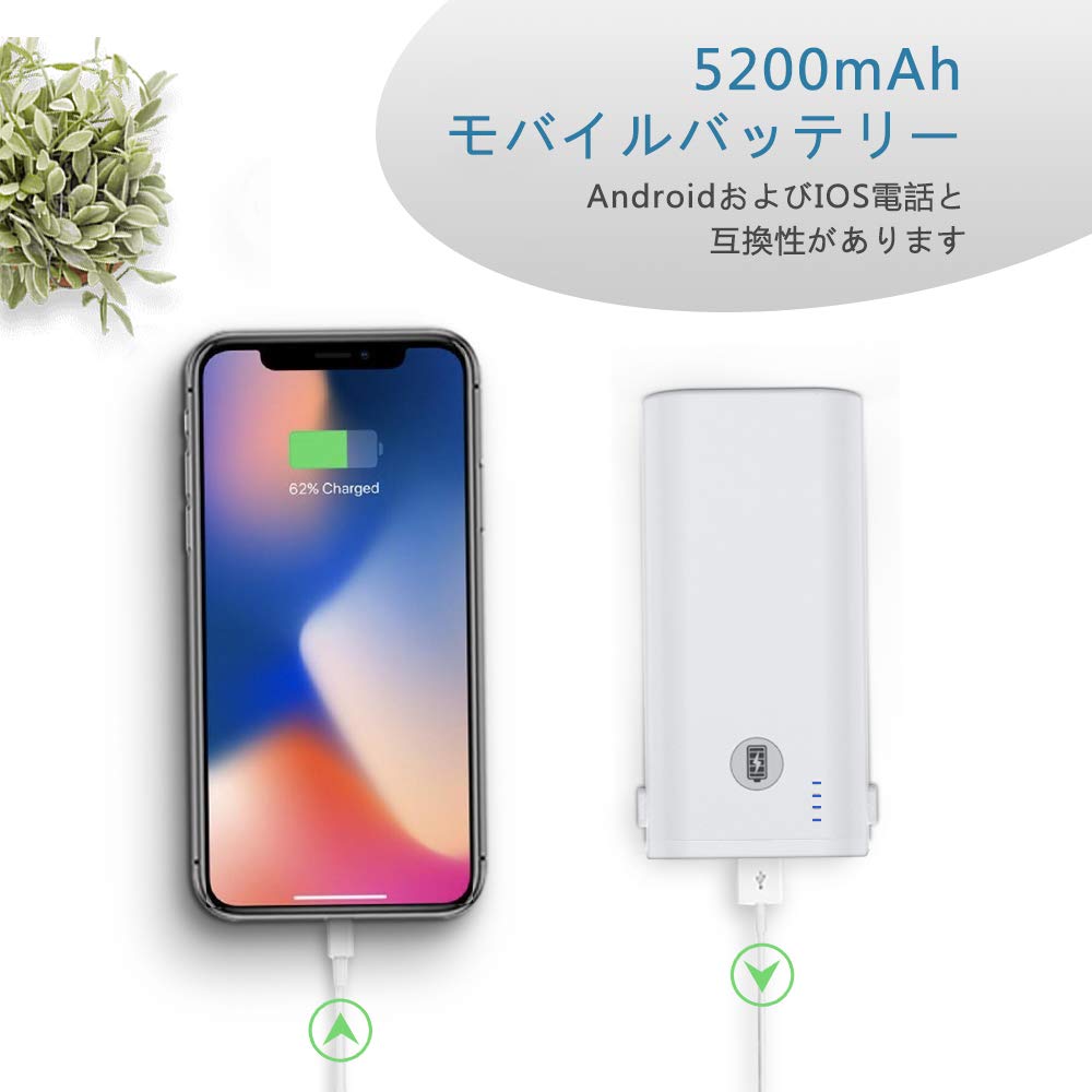 HandFan Portable Quiet 3 Tabletop 6 Heatstroke Cable Included Fan, 5200mAh, 20dB, Compact, Speeds, Clip-on, Fan, Blades, 180° Folding, Portable,