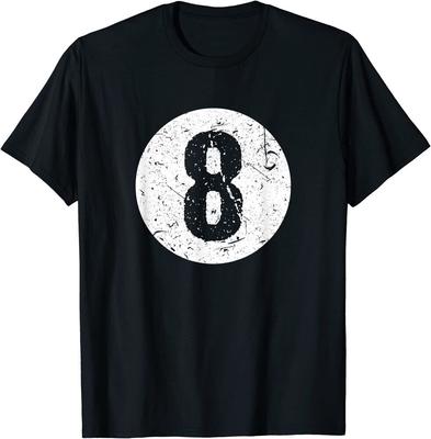 T-shirt unisexe Vintage à 8 boules, Design de joueur de billard, excellente idée