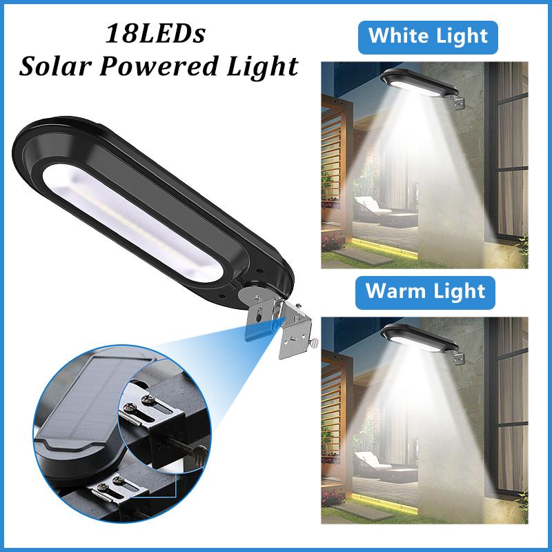 18LEDs Solar Powered Light Control Street Wall Lamp for Outdoor Garden Fence