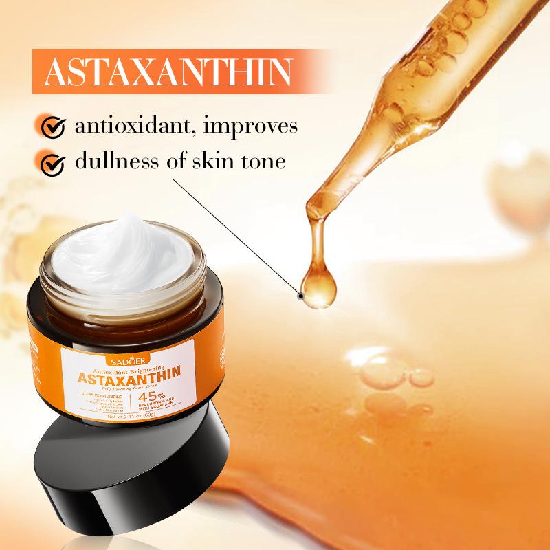 Astaxanthin Antioxidant Creme, Aufhellende Feuchtigkeitsspendende Haut Schönheitscreme Hautpflegeprodukte