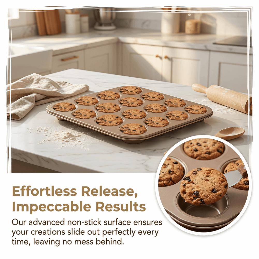 Non-Stick Coating Muffin Top Pan 25Hole Muffin Baking Pan Carbon Steel Bakeware Muffin Making 25Hole