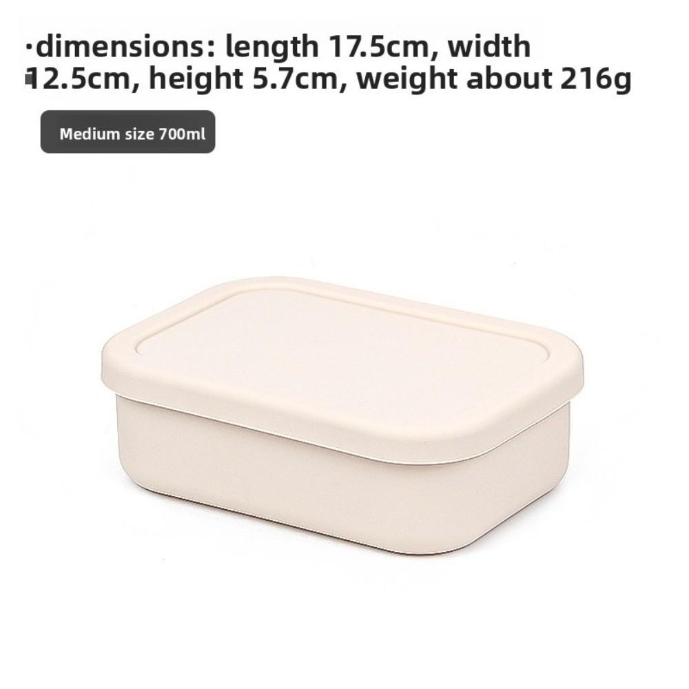 

Food Grade Microwave Oven Lunch Box 300/700/1300/2100ML Storage Box Dishwasher Safe Beige 700ML
