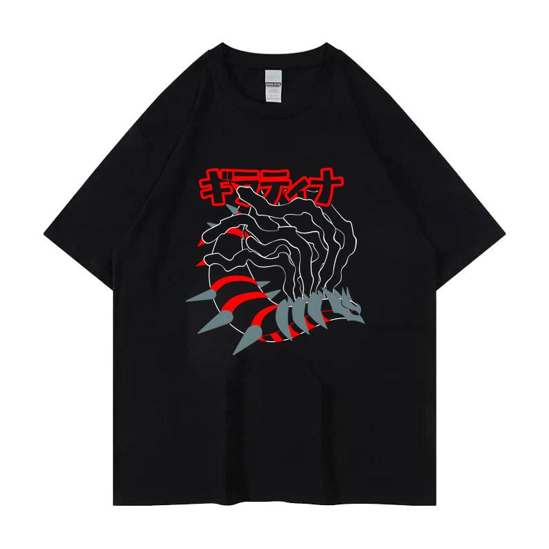 Pokémon Gengar Printing Tee Pure Cotton Tshirt Mens 2026 Summer Fashion Oversize Street Casual Y2K Tops Streetwear Clothing