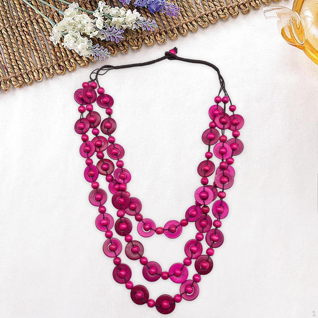 Bohemian Necklace Fashion Wooden Beaded for Women Party Birthday
