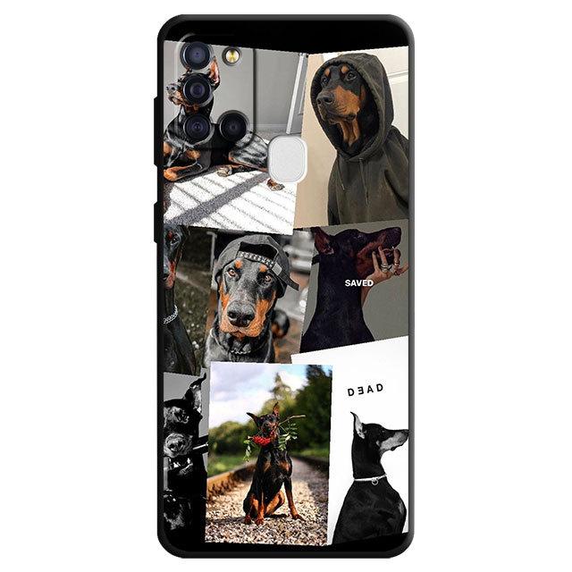 Silikontelefondeksel for Samsung Galaxy A03 Core A04 A03s A04s A20e A02s A10s A40 A10 A50 A70 A02 A01 Animal Doberman Dog Cover