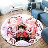 One Piece Monkey D Luffy Round Area Rug Carpet Rug For Living Room Bedroom Sofa Playroom Decor Nonslip Floor Mat