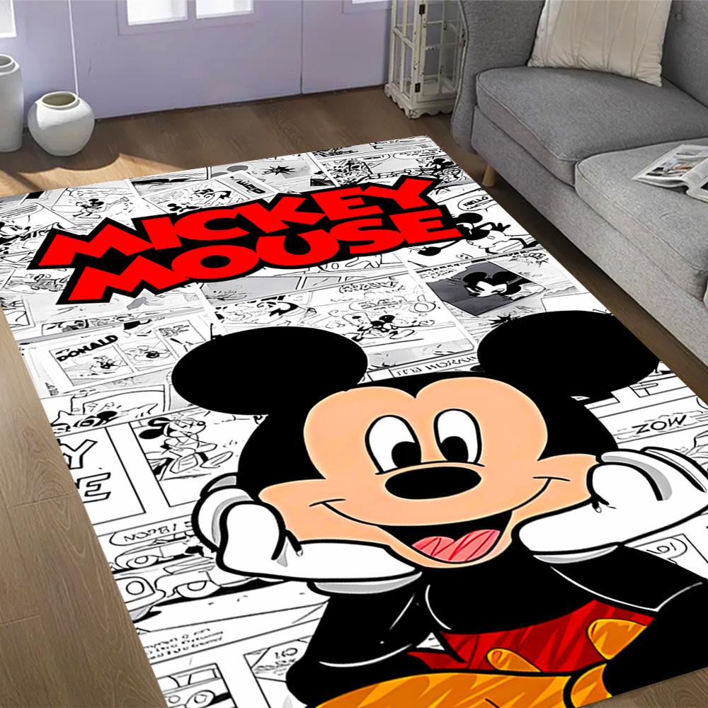Mickey Mouse Adventure Disney Cartoon Theme Anti-Slip Rug - Polyester, Home Decor, Suitable for Bedrooms, Living Rooms, Doorways, and Studios