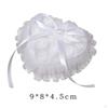 Bridal Ring Holder Cushion Heart Shaped Bearer Box Romantic Pillow with Ribbon for