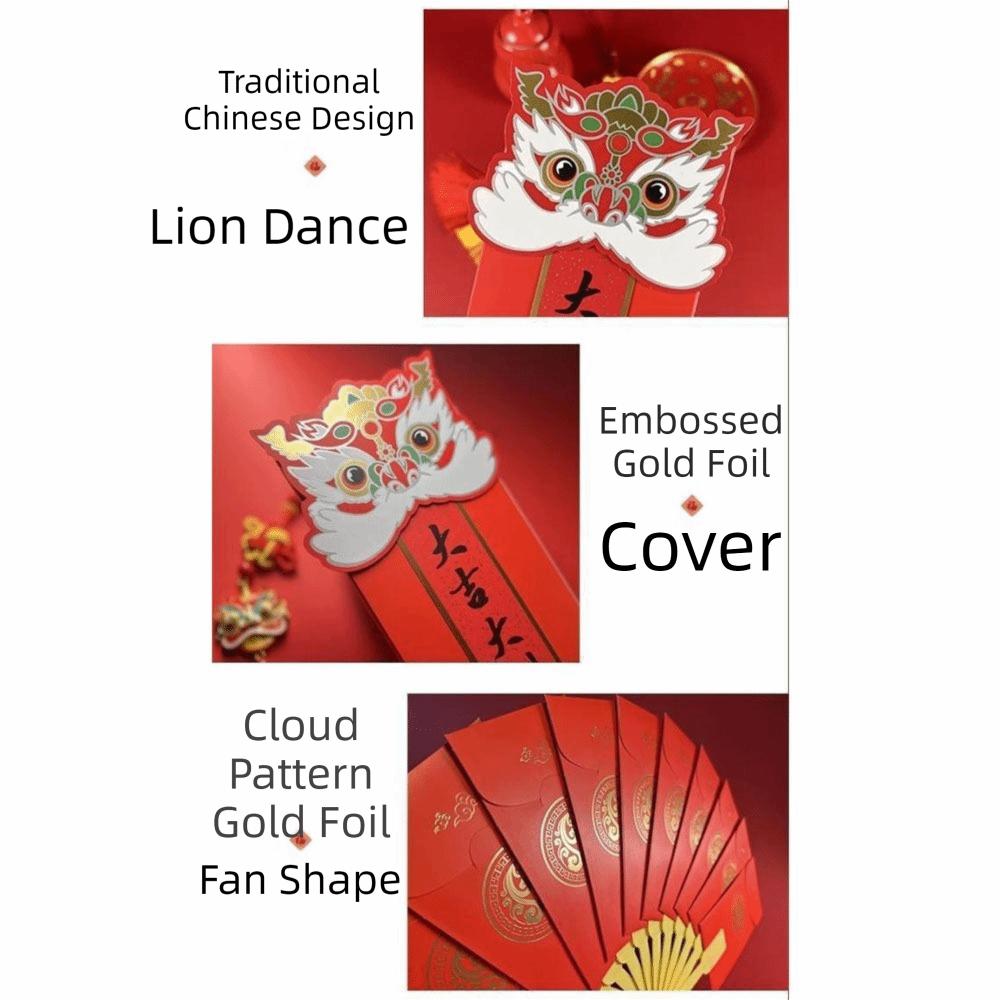 Expandable Fan Red Packet Multiple Card Slots Red Envelopes  for Wedding Party New Year