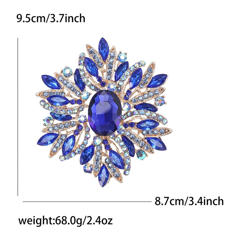 Fashion Alloy Large Crystal Glass Brooch Exaggerated Creative Women'S Sweater Coat Corsage Ornament Pin