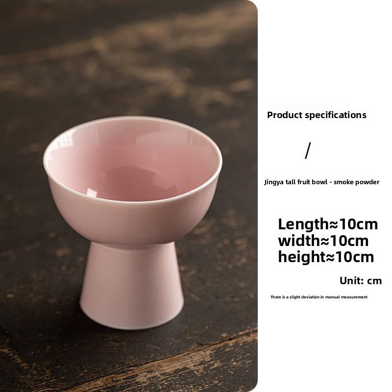 

Chinese ceramic high-footed fruit plate high-footed household fruit dried fruit cake plate refreshment inventory heart plate