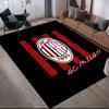 Schwarzer ACM Flanell Bedruckter Teppich, Heim Sofa Dekoration für Wohnzimmer & Schlafzimmer, Rutschfeste Spiel Flanell Bodenmatte für Spielzimmer