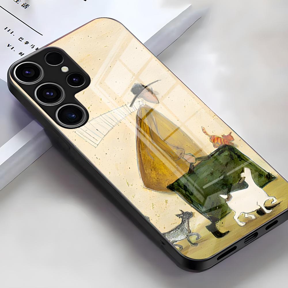 

S-Sam Toft Art Phone Case For Samsung S26 S25 Edge Ultra S23 S22 S21 S20 Ultra Plus S24 Fe A54 A53 A25 Glass Cover Samsung S23 FE
