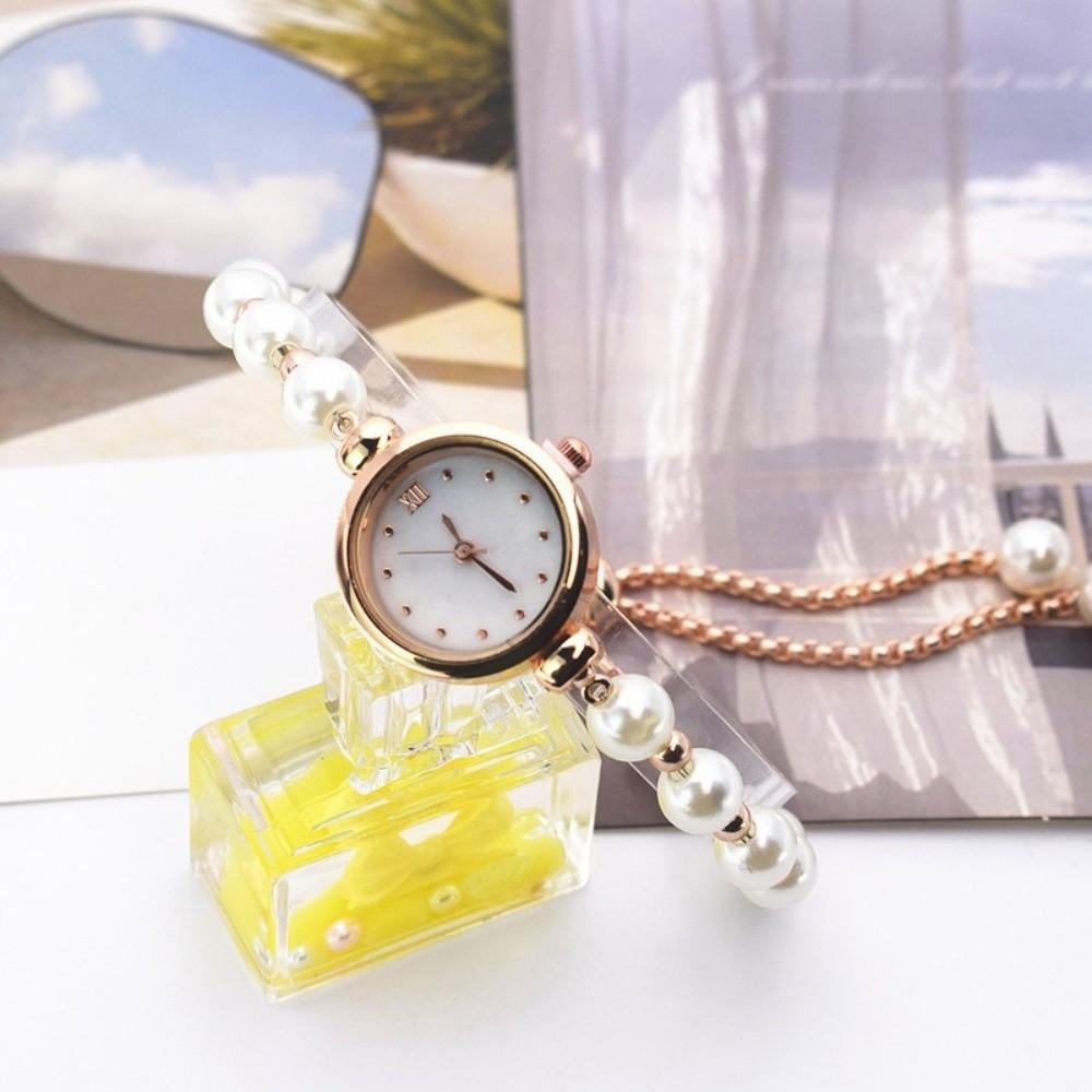 Elegant Pearl Bracelet Watch Round Dial Small Dial Watch Durable Women Quartz Watch Women