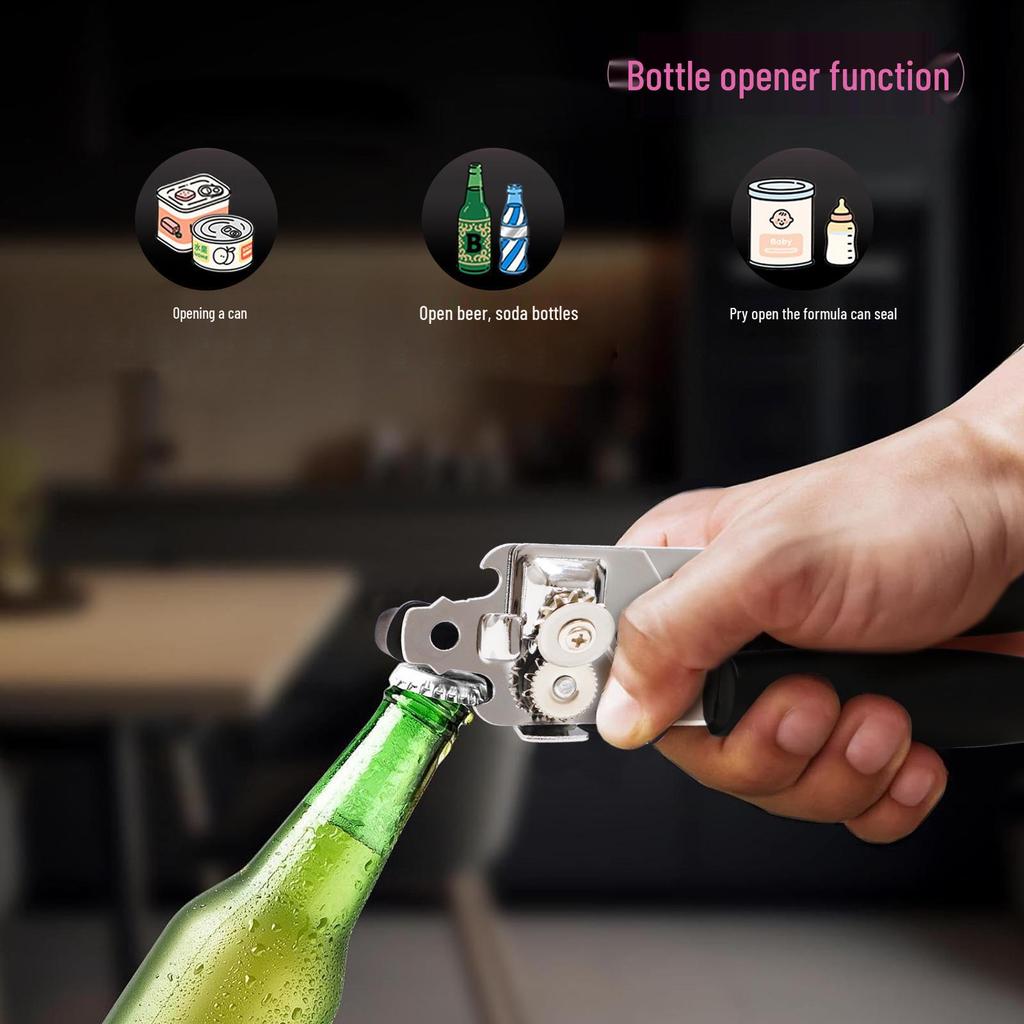 Multi-functional Stainless Steel Can and Bottle Opener