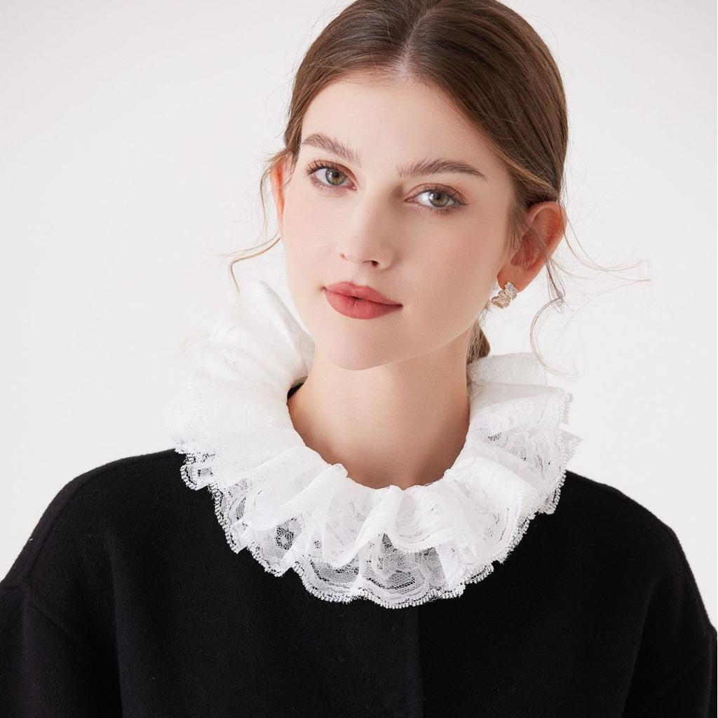 Perfect Match Lace Floral Shirt Detachable Collar Set Choker Tie False Collar Fake Sleeve Set For Womens Clothing Accessories
