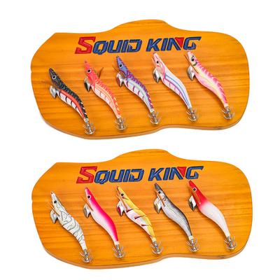 13Cm 19G Wooden Shrimp Squid Bait With Luminous Beads Special Lead Drop Wooden Shrimp Sea Fishing Fake Bait Squid Hook