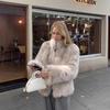 Europe and the United States popular thousand gold wind furry stand-up collar jacket new young furry coat warm