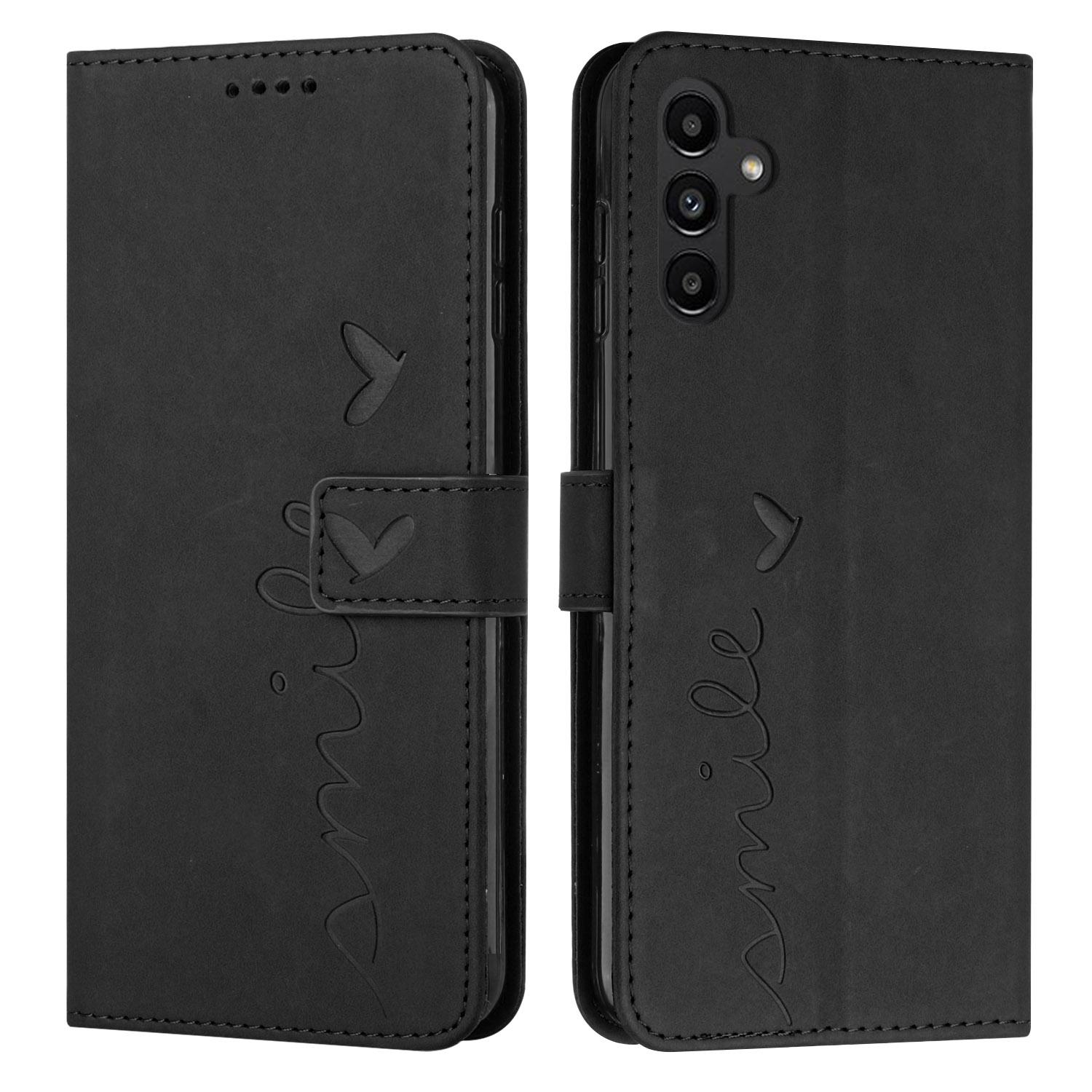 

For Samsung Galaxy M35 5G Case Viewing Stand PU Leather Phone Cover Imprinted Pattern A