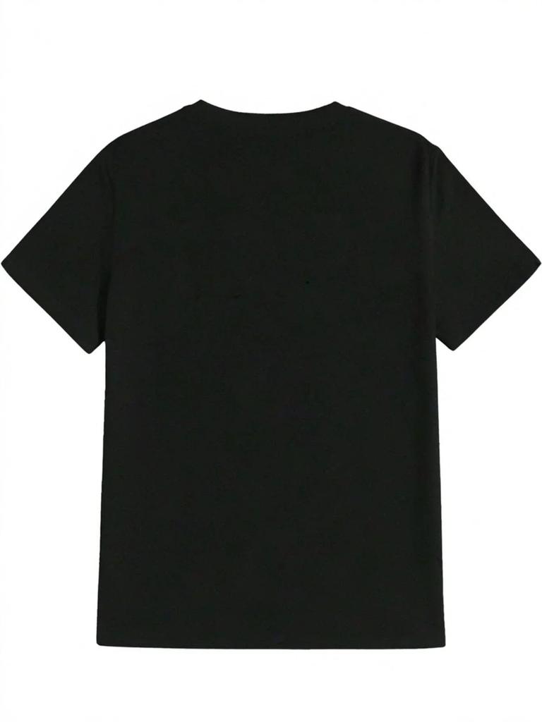 Mens Pattern TShirt  Cool Rabbit KING Printed Short Sleeve Top  Black Urban Street Style Shirt  Machine Washed Daily