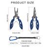 Fishing Pliers Gripper Hook Remover Stainless Fishing Tackle Tool Multifunctional Braid Line Cutter with Coiled Lanyard