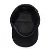 Middle-aged and Elderly Men's Hat Fleece-linedheattech Five-star Woolen Flat-top Hat with Upturned Brim Grandpa Ear Protection Cotton Hat for Men