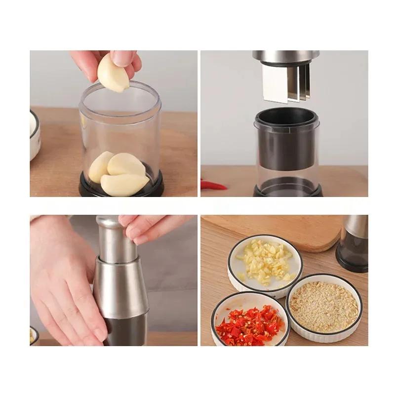 Manual Garlic Chopper Food Crusher Garlic Pressing Handheld Food Processors Slicer Dicer Mixer Kitchen Vegetable Slicer Tool