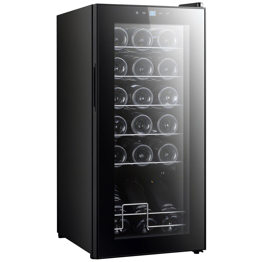 18-Bottle Narrow Wine Fridge, with Lights - Black